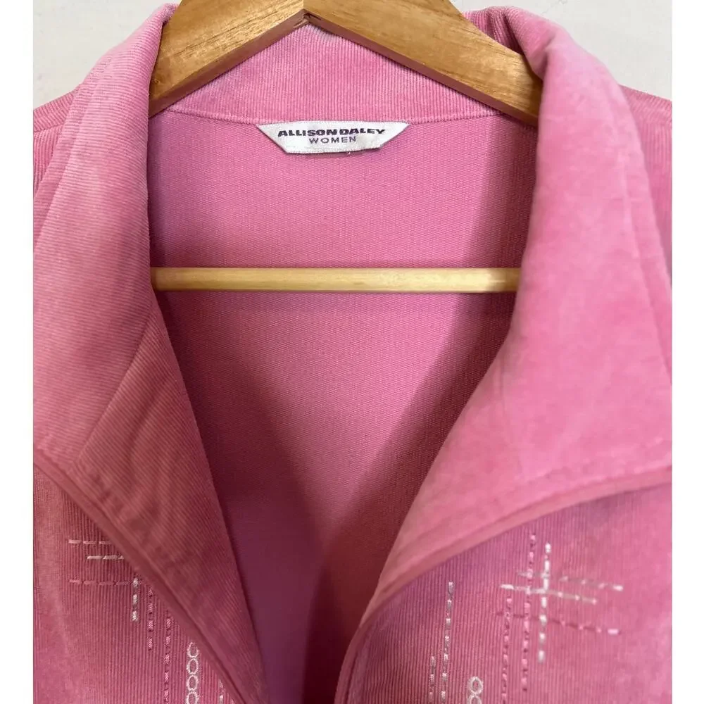 Allison Daley Pink Corduroy Jacket Women's Size 2X‎